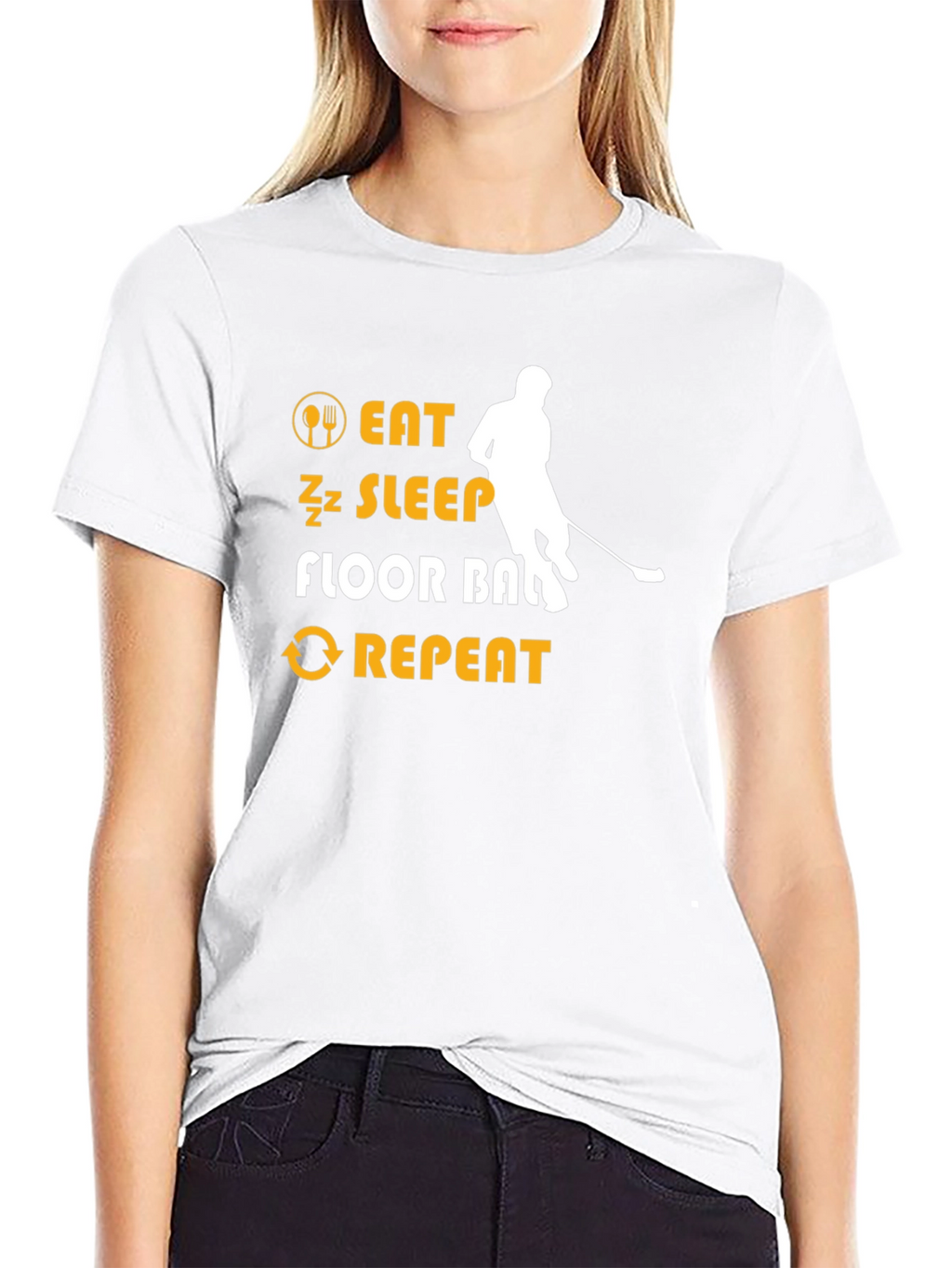 Eat Sleep Floorball Repeat T-Shirt