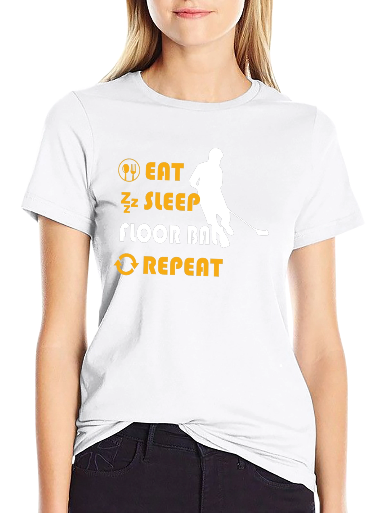 Eat Sleep Floorball Repeat T-Shirt