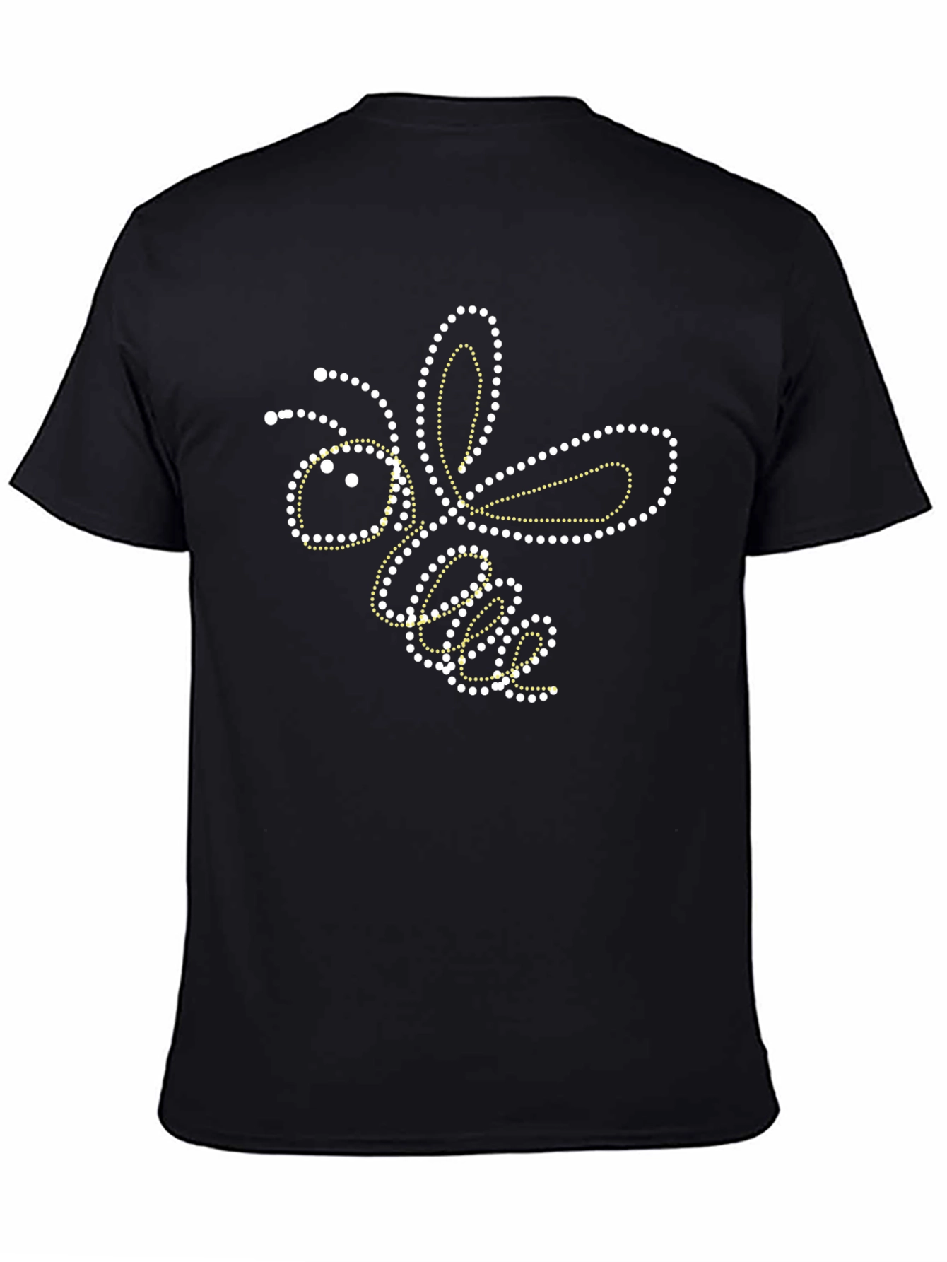 Bee Dotted Graphic T-Shirt - Black