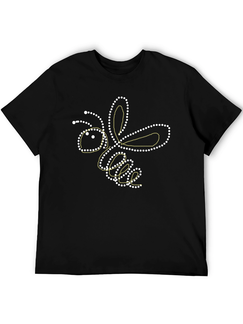 Bee Dotted Graphic T-Shirt - Black