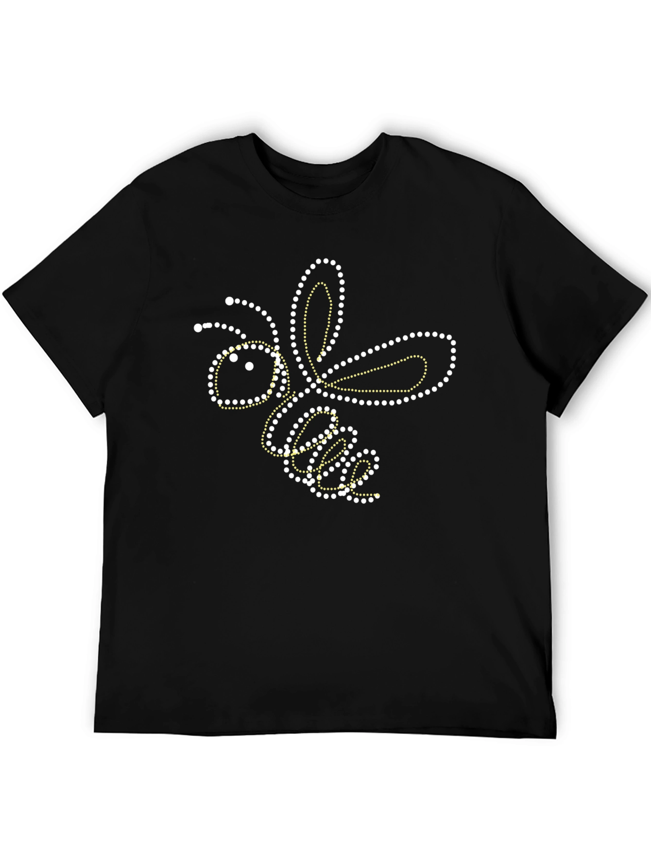 Bee Dotted Graphic T-Shirt - Black
