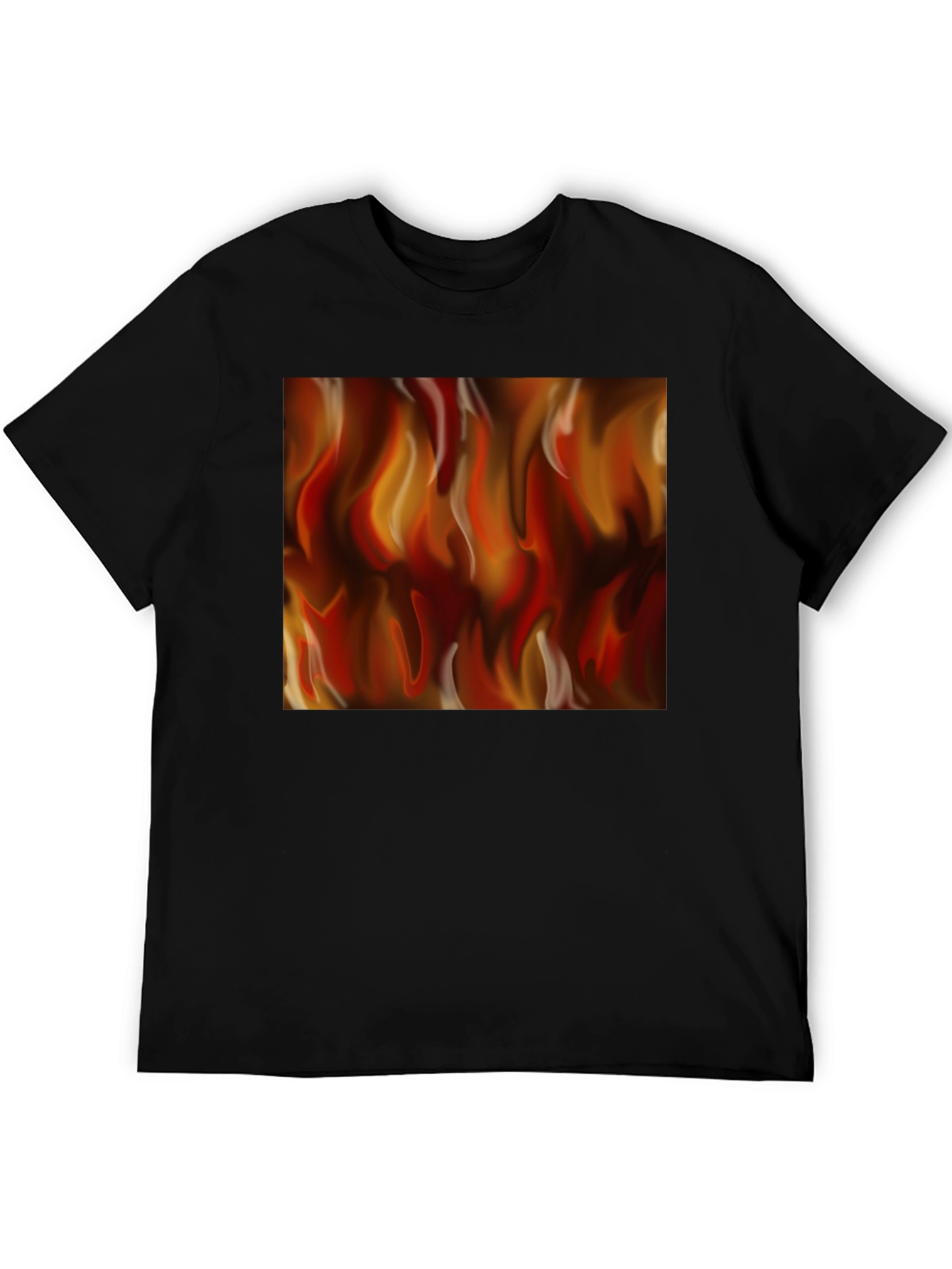Fiery Flames Graphic Black T-Shirt