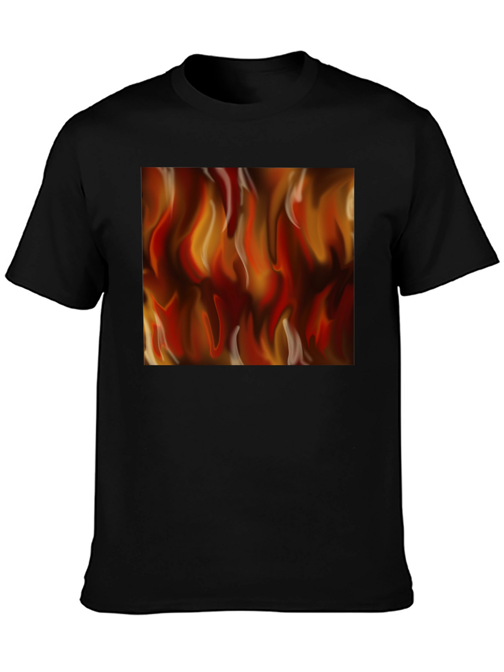 Fiery Flames Graphic Black T-Shirt