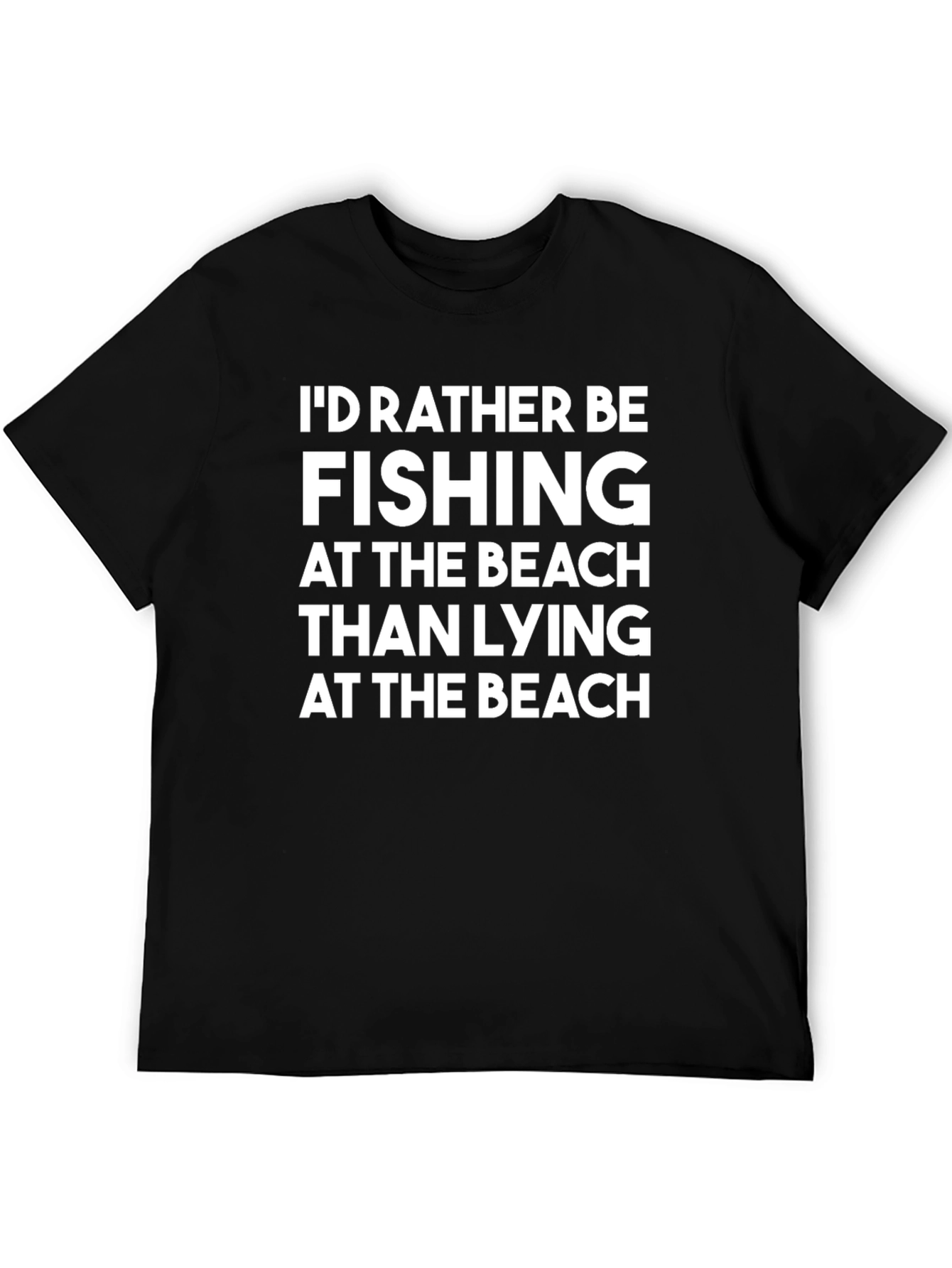 Fishing Over Beach T-Shirt - Mens Funny Graphic Tee