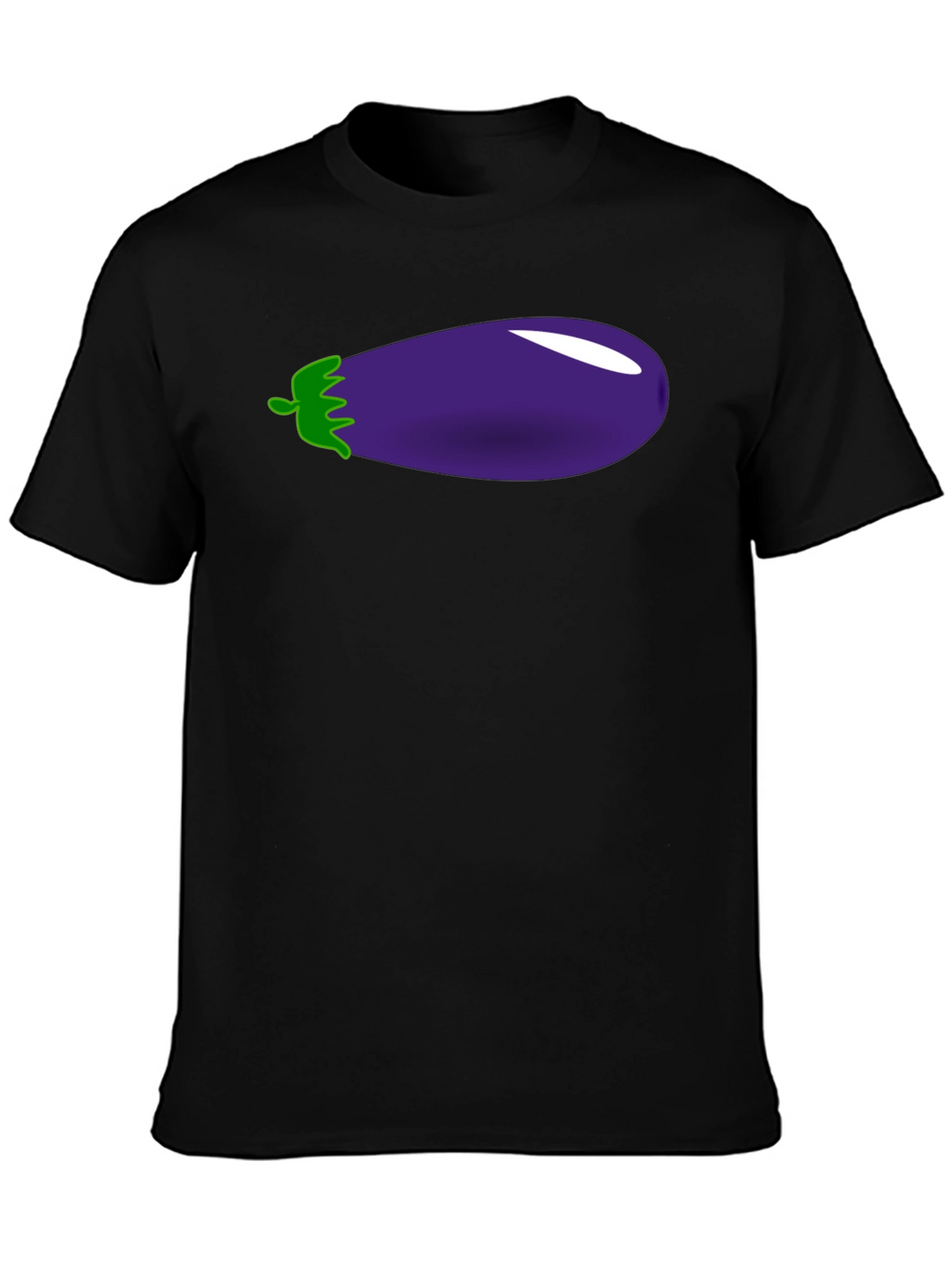 Eggplant Graphic Print Black T-Shirt