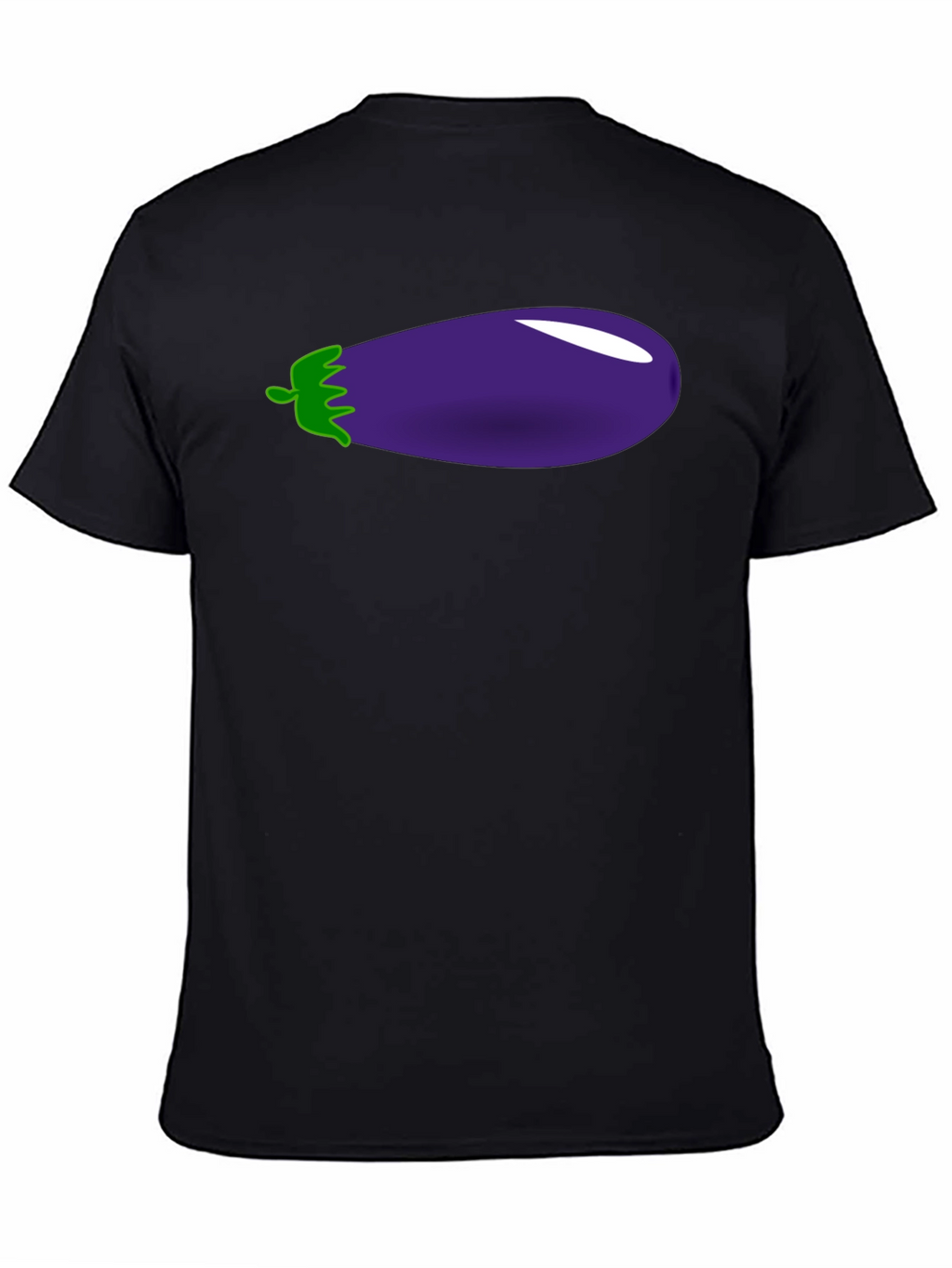 Eggplant Graphic Print Black T-Shirt