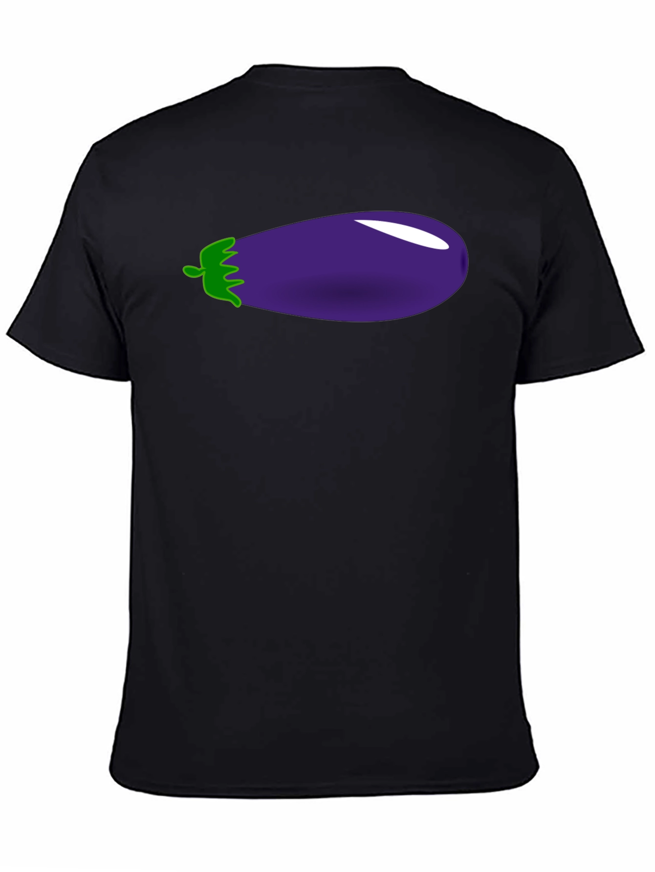 Eggplant Graphic Print Black T-Shirt