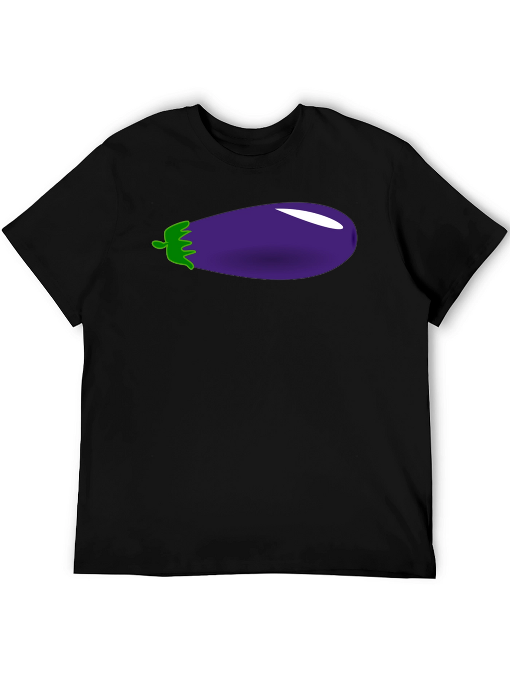 Eggplant Graphic Print Black T-Shirt