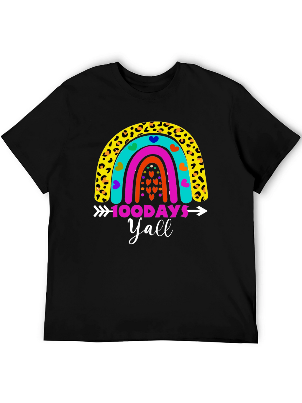 100 Days Yall Rainbow Graphic Tee