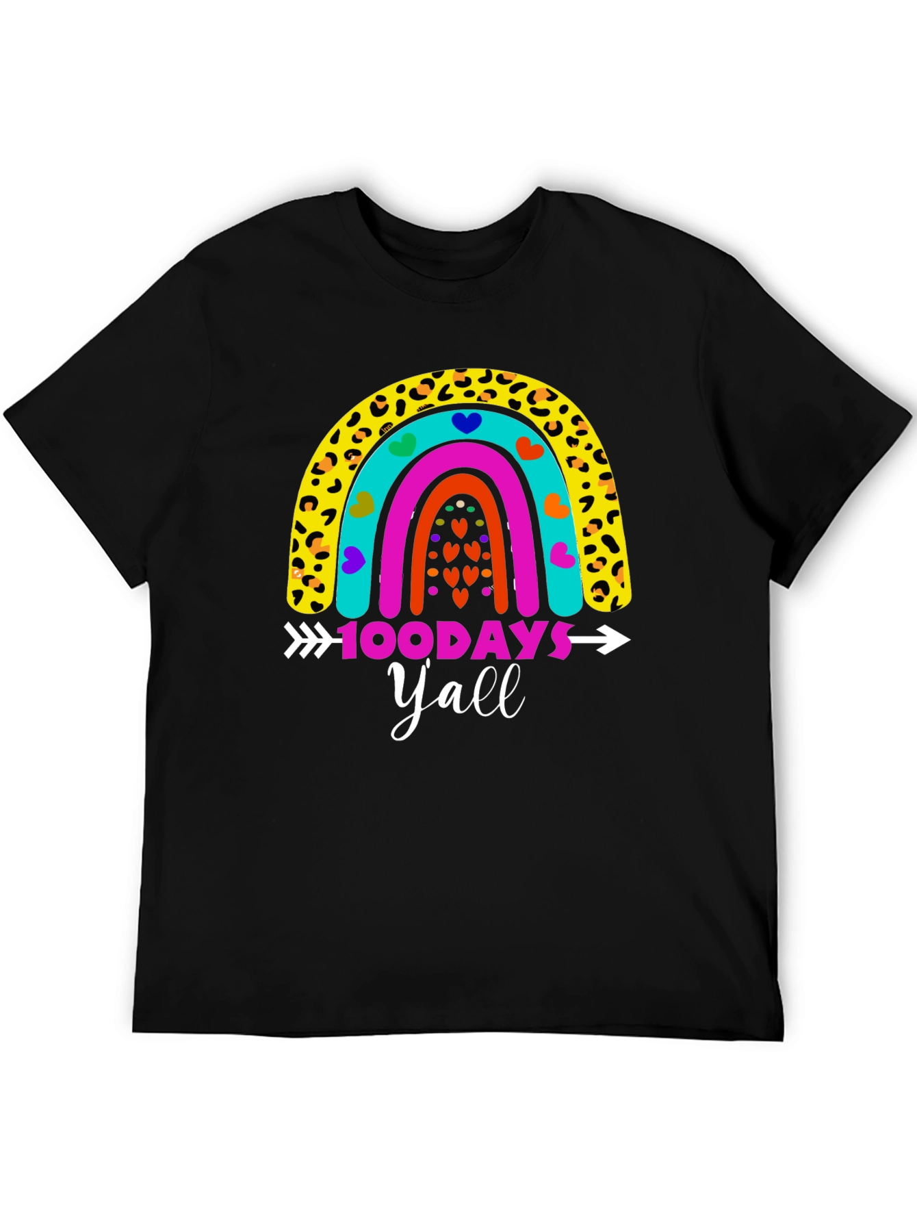 100 Days Yall Rainbow Graphic Tee
