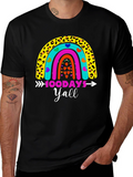 100 Days Yall Rainbow Graphic Tee