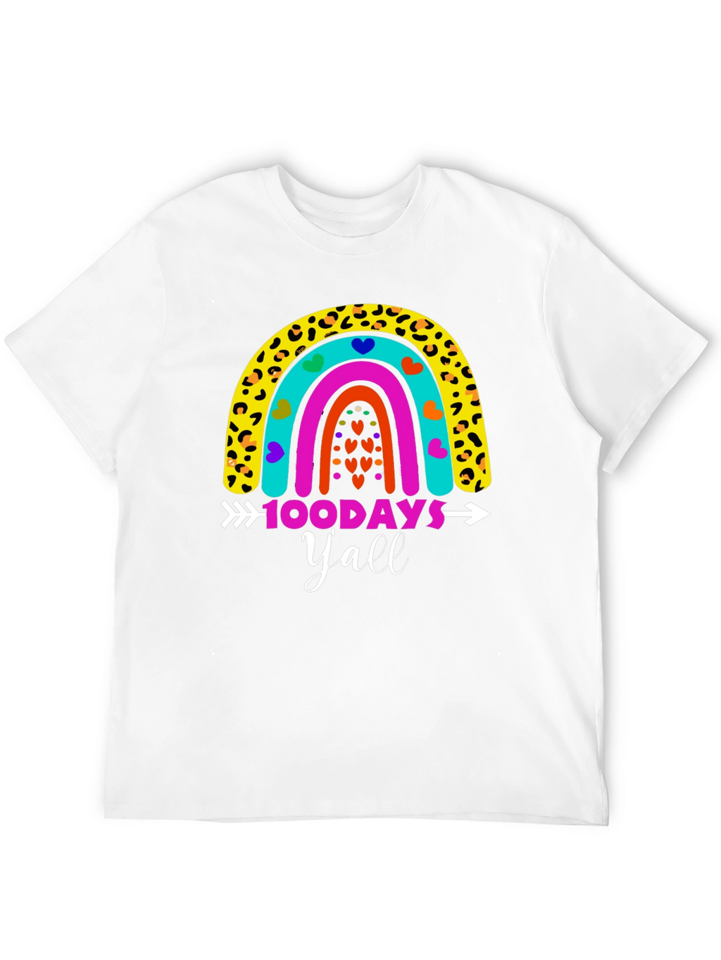 100 Days Yall Rainbow Graphic Tee