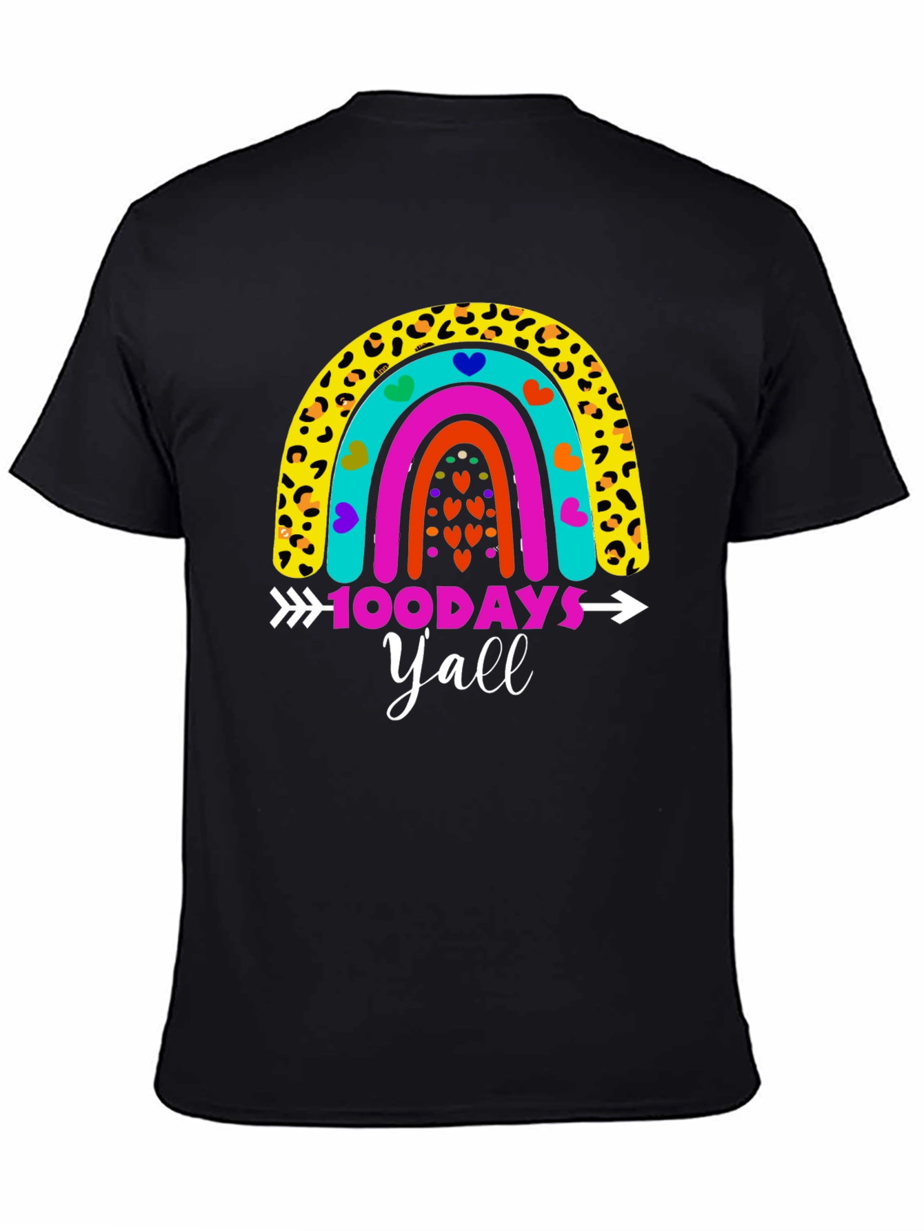 100 Days Yall Rainbow Graphic Tee