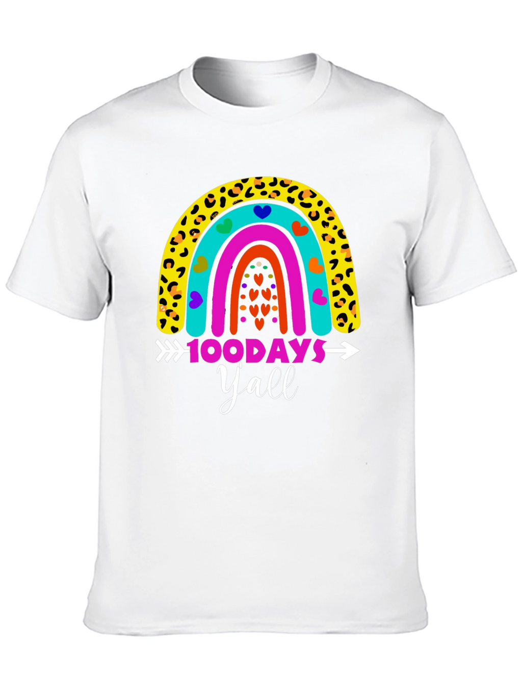 100 Days Yall Rainbow Graphic Tee