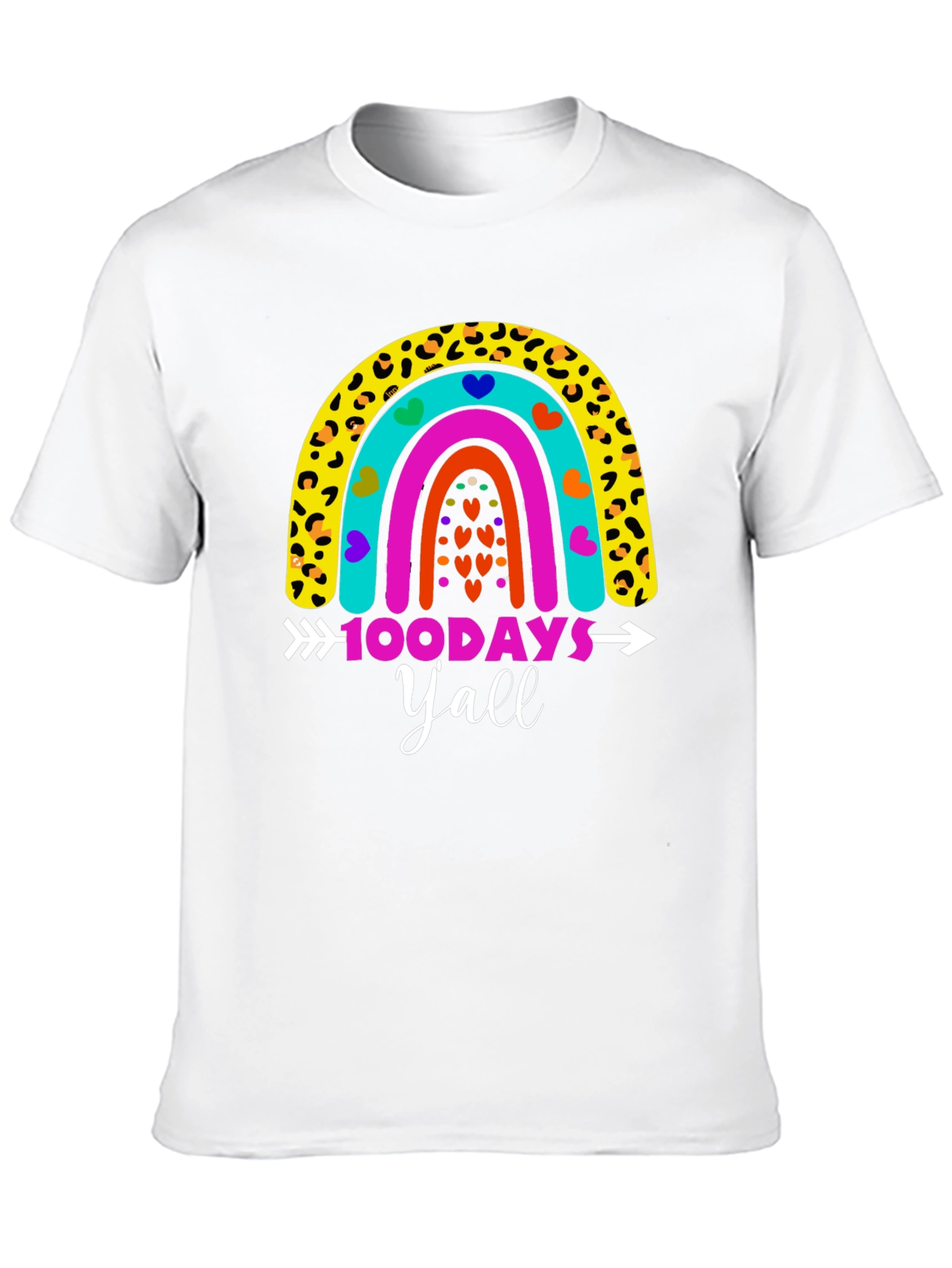 100 Days Yall Rainbow Graphic Tee