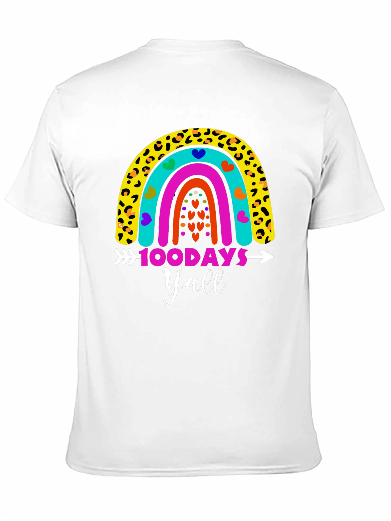 100 Days Yall Rainbow Graphic Tee