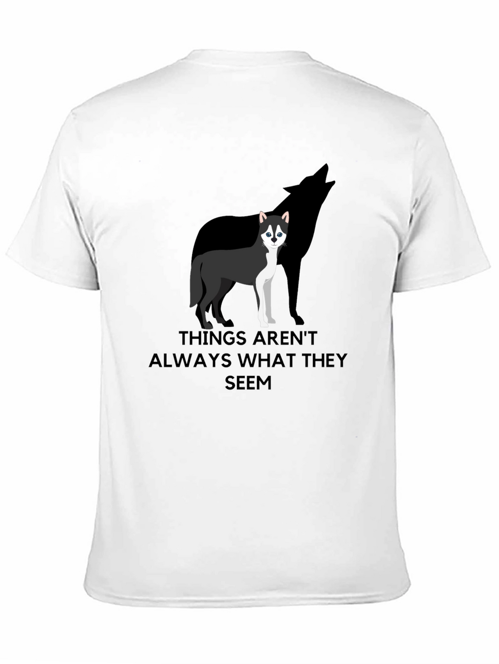 Husky Wolf Silhouette Graphic T-Shirt