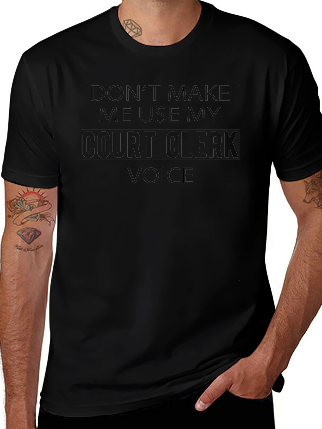 Court Clerk Voice Black Humor T-Shirt