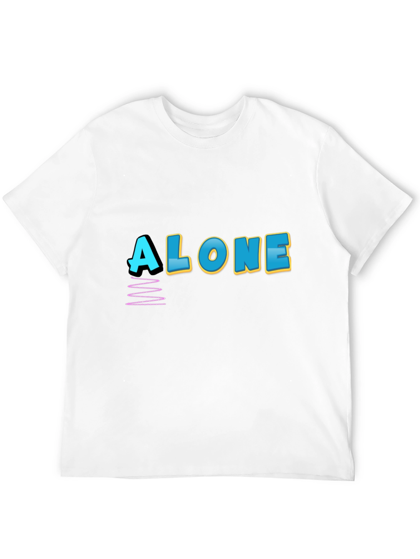 Alone Graphic Print Black T-Shirt
