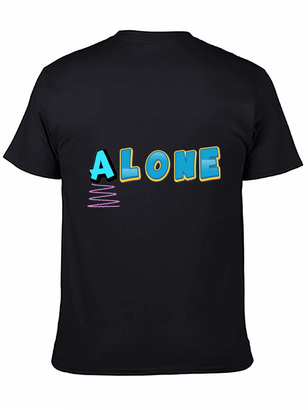 Alone Graphic Print Black T-Shirt
