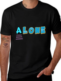 Alone Graphic Print Black T-Shirt