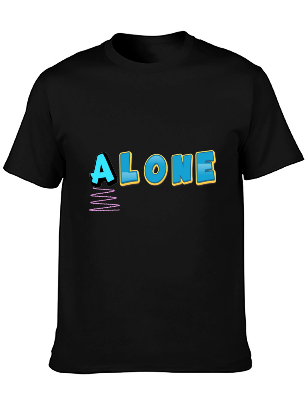Alone Graphic Print Black T-Shirt