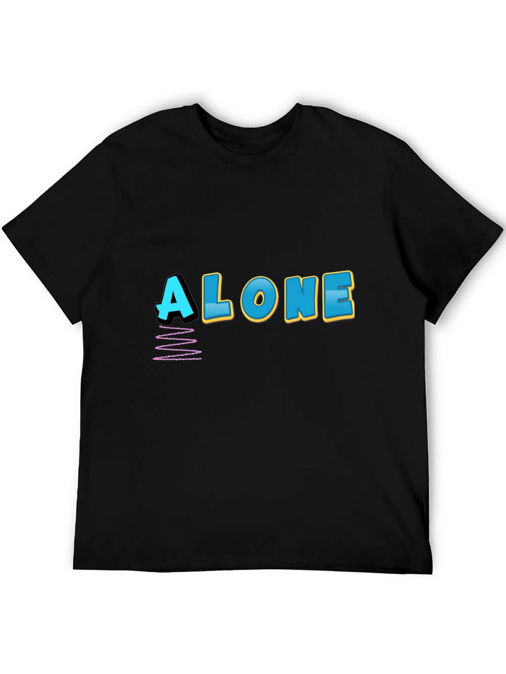 Alone Graphic Print Black T-Shirt