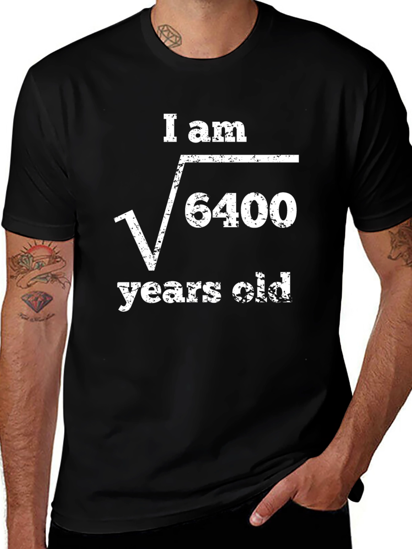 I Am Square Root of 6400 Years Old Funny Math T-Shirt