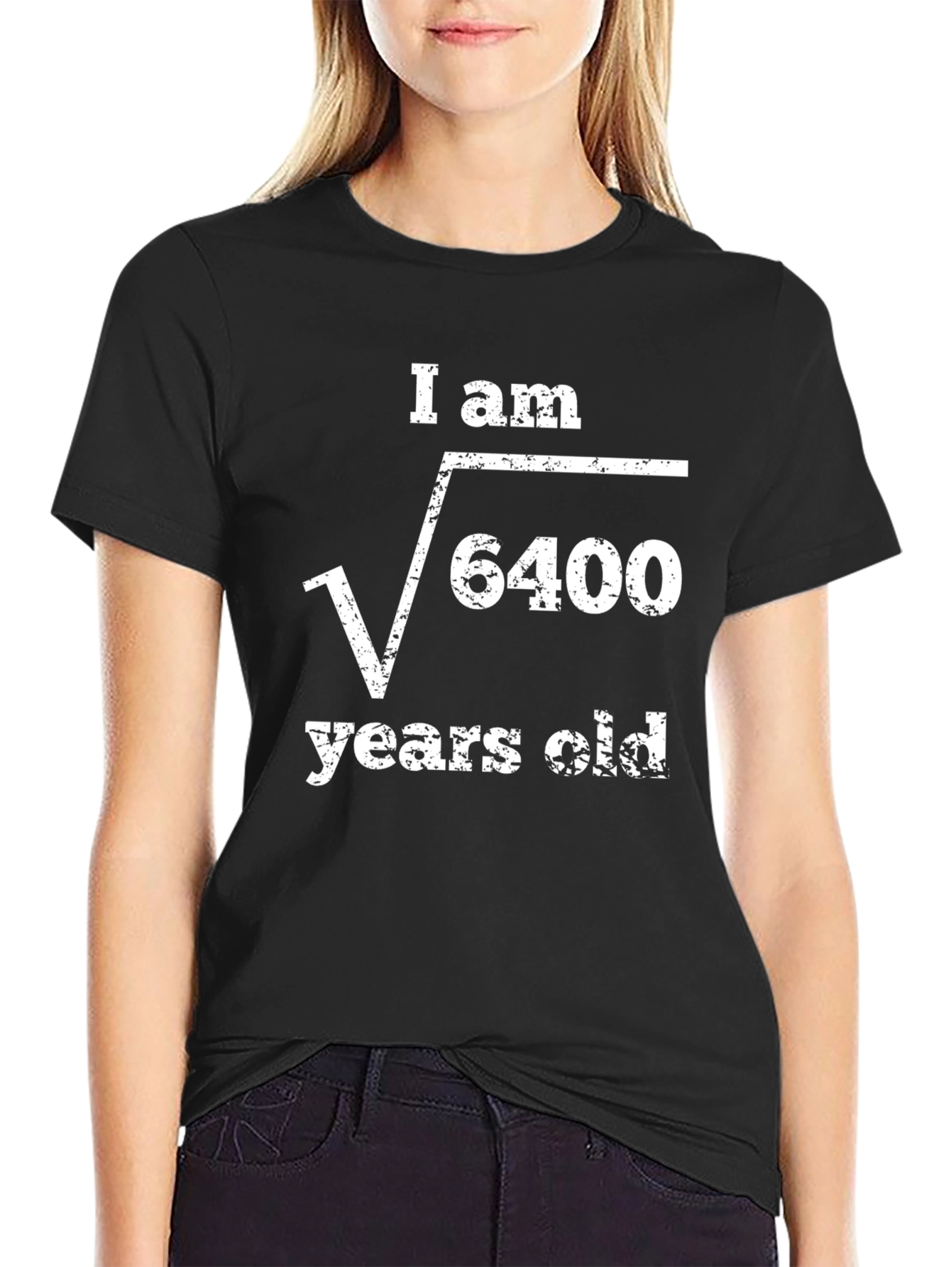 I Am Square Root of 6400 Years Old Funny Math T-Shirt