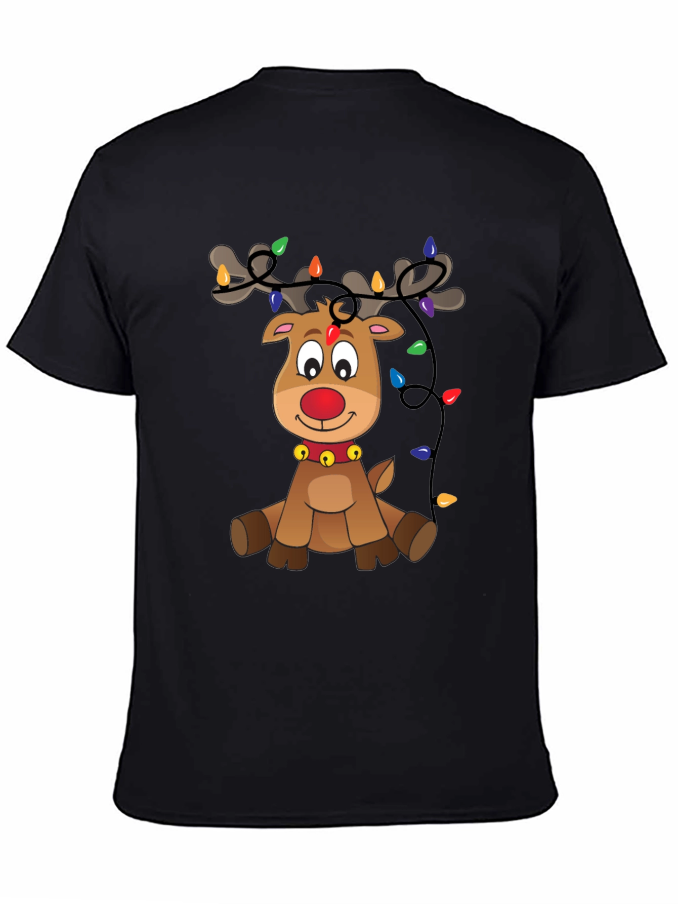 Festive Reindeer Graphic Tee - Holiday Cheer