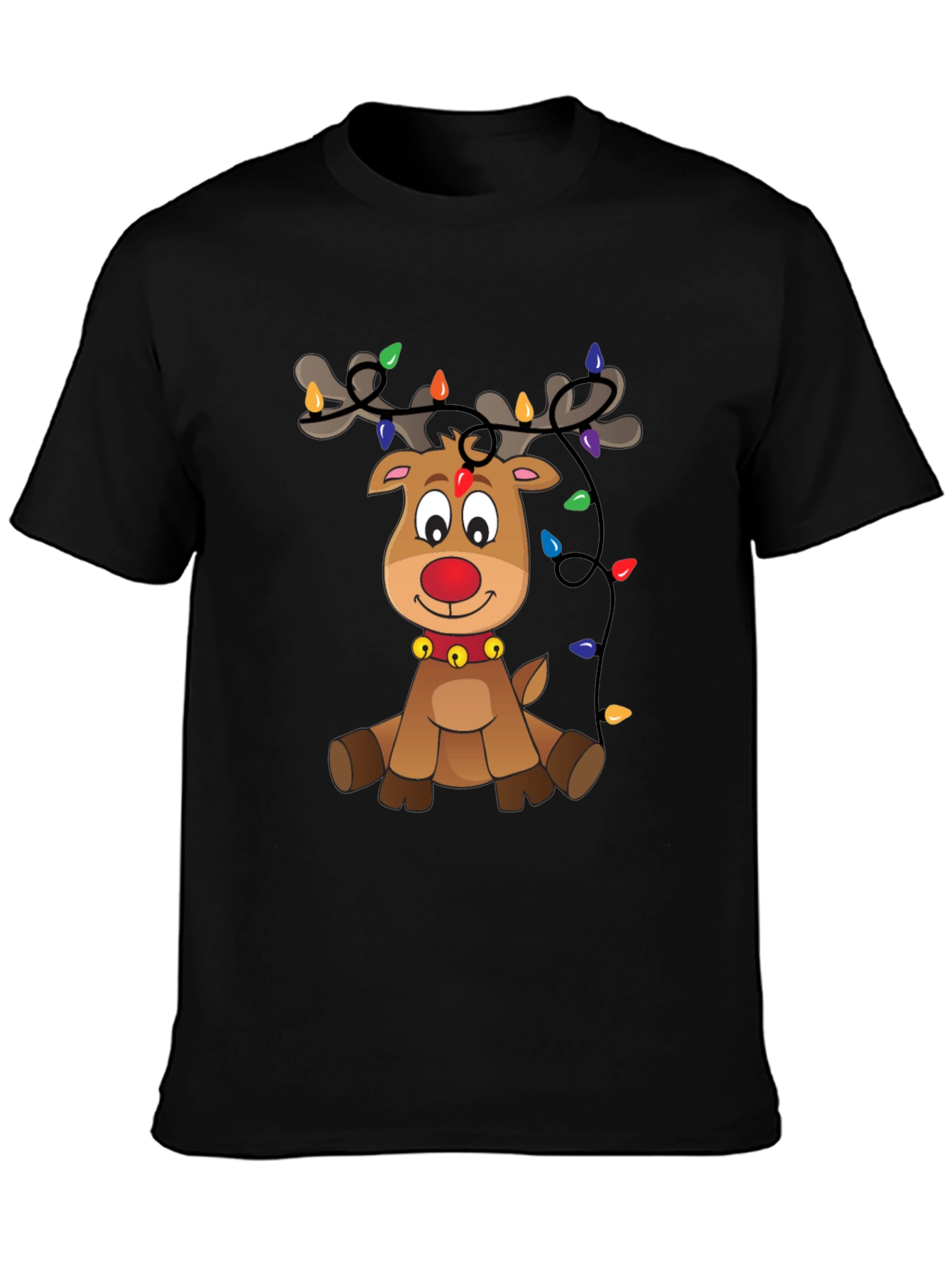 Festive Reindeer Graphic Tee - Holiday Cheer