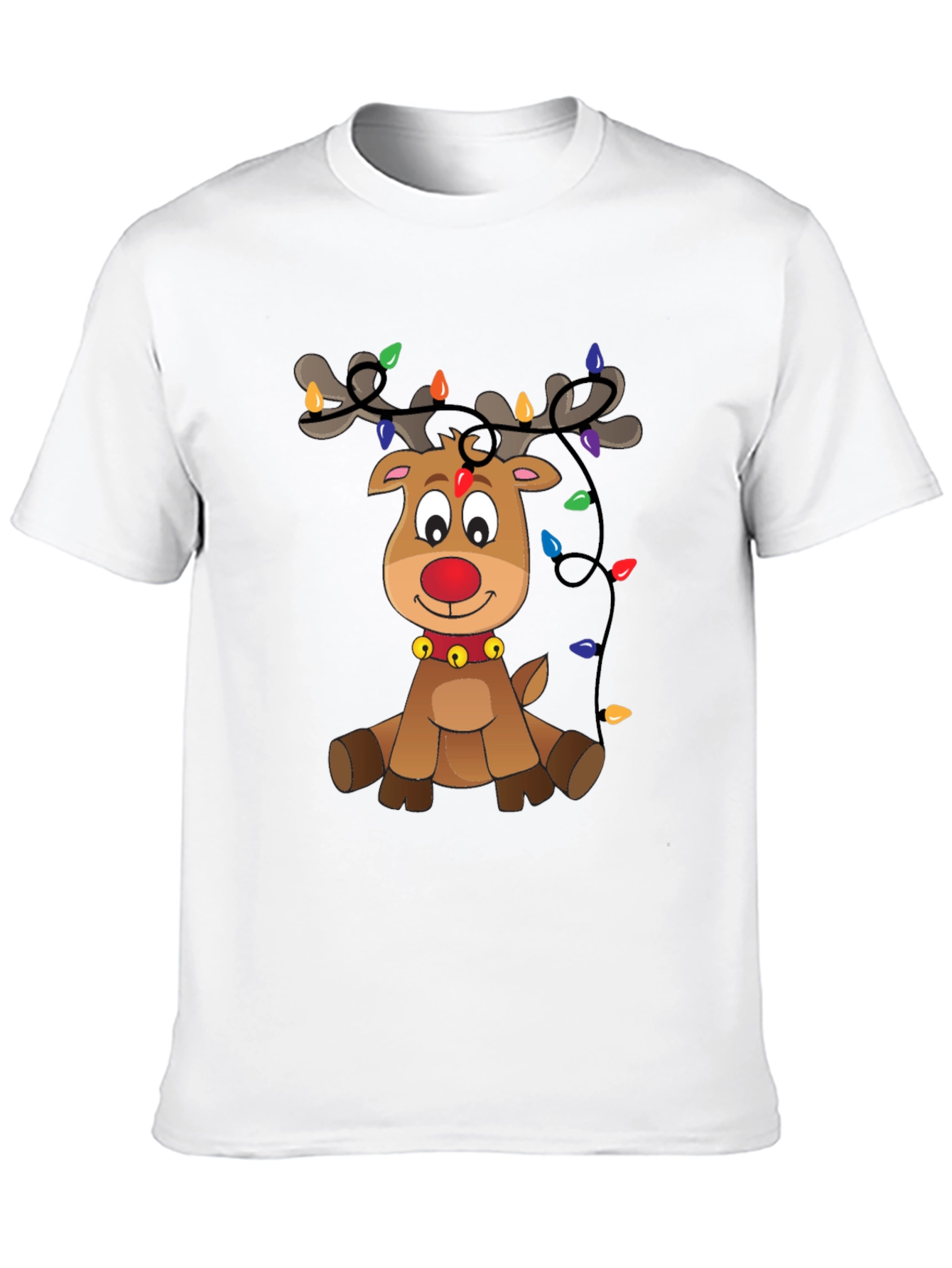 Festive Reindeer Graphic Tee - Holiday Cheer