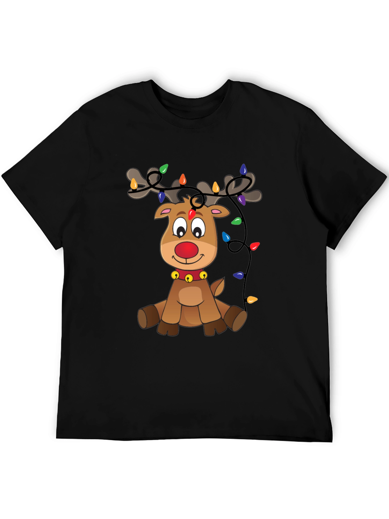 Festive Reindeer Graphic Tee - Holiday Cheer