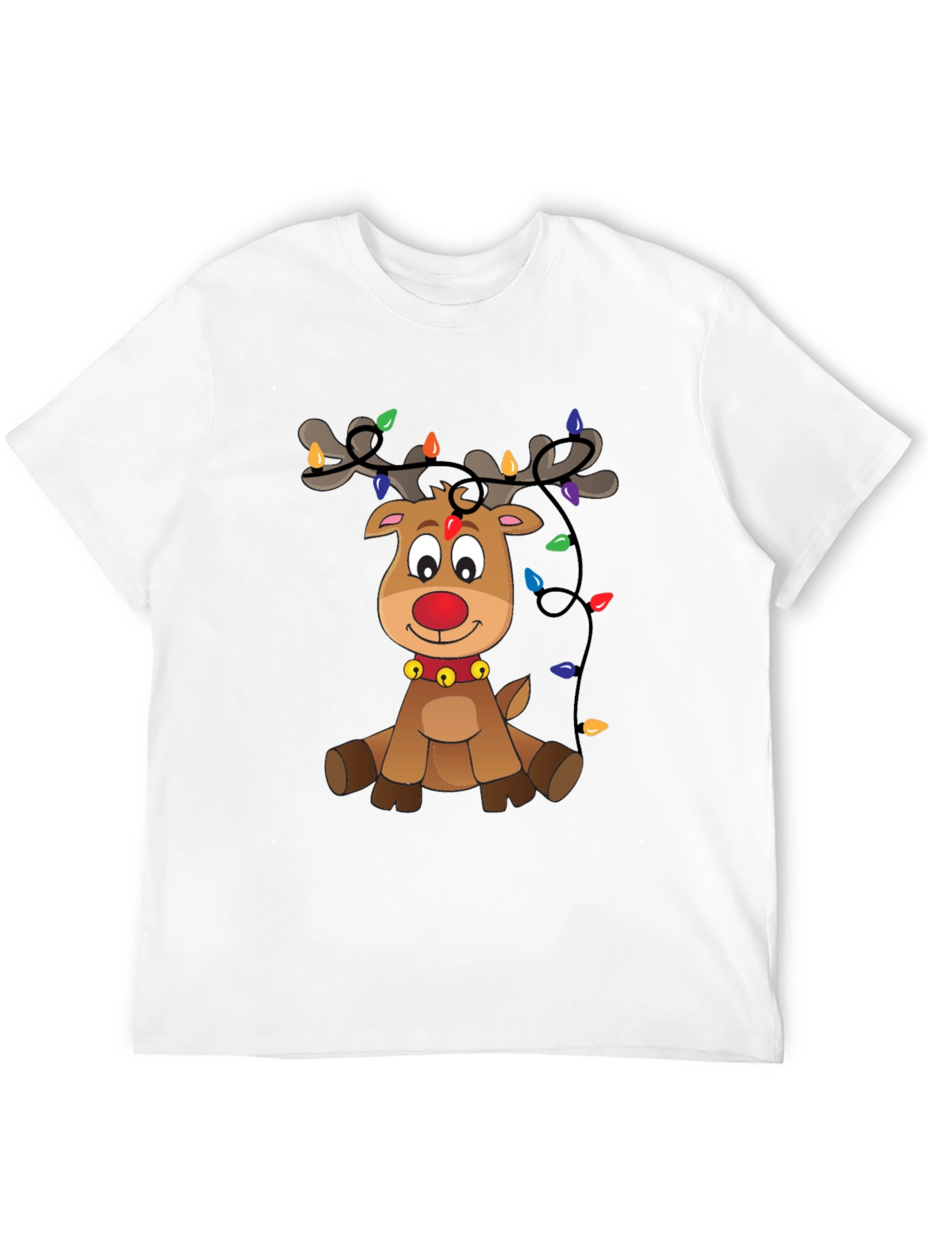 Festive Reindeer Graphic Tee - Holiday Cheer