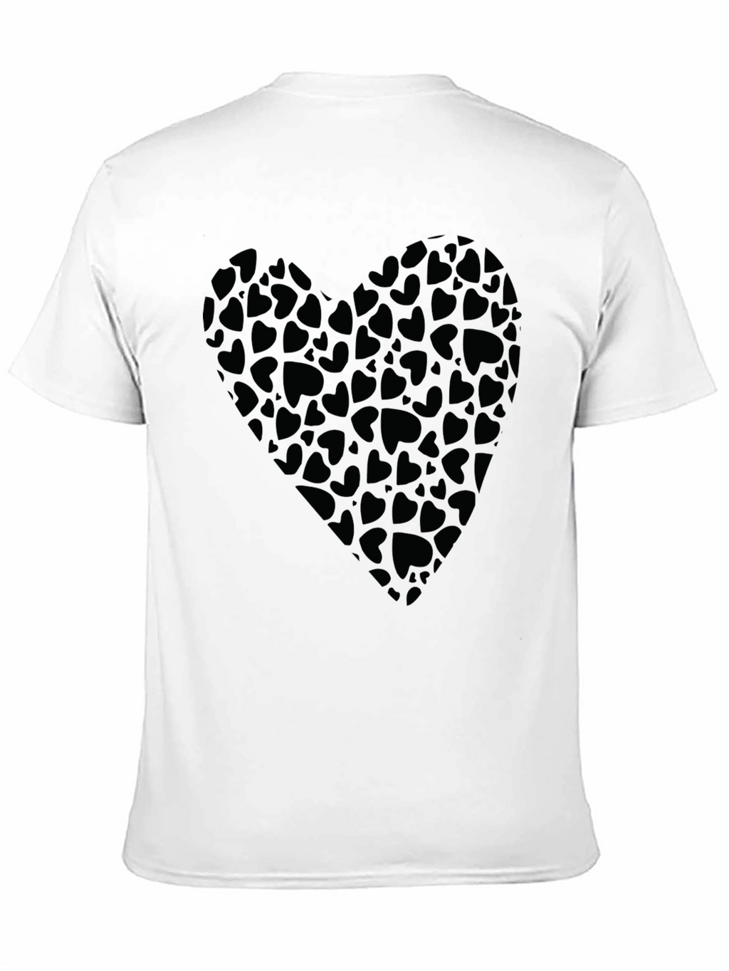 Heart Print Black T-Shirt for Men
