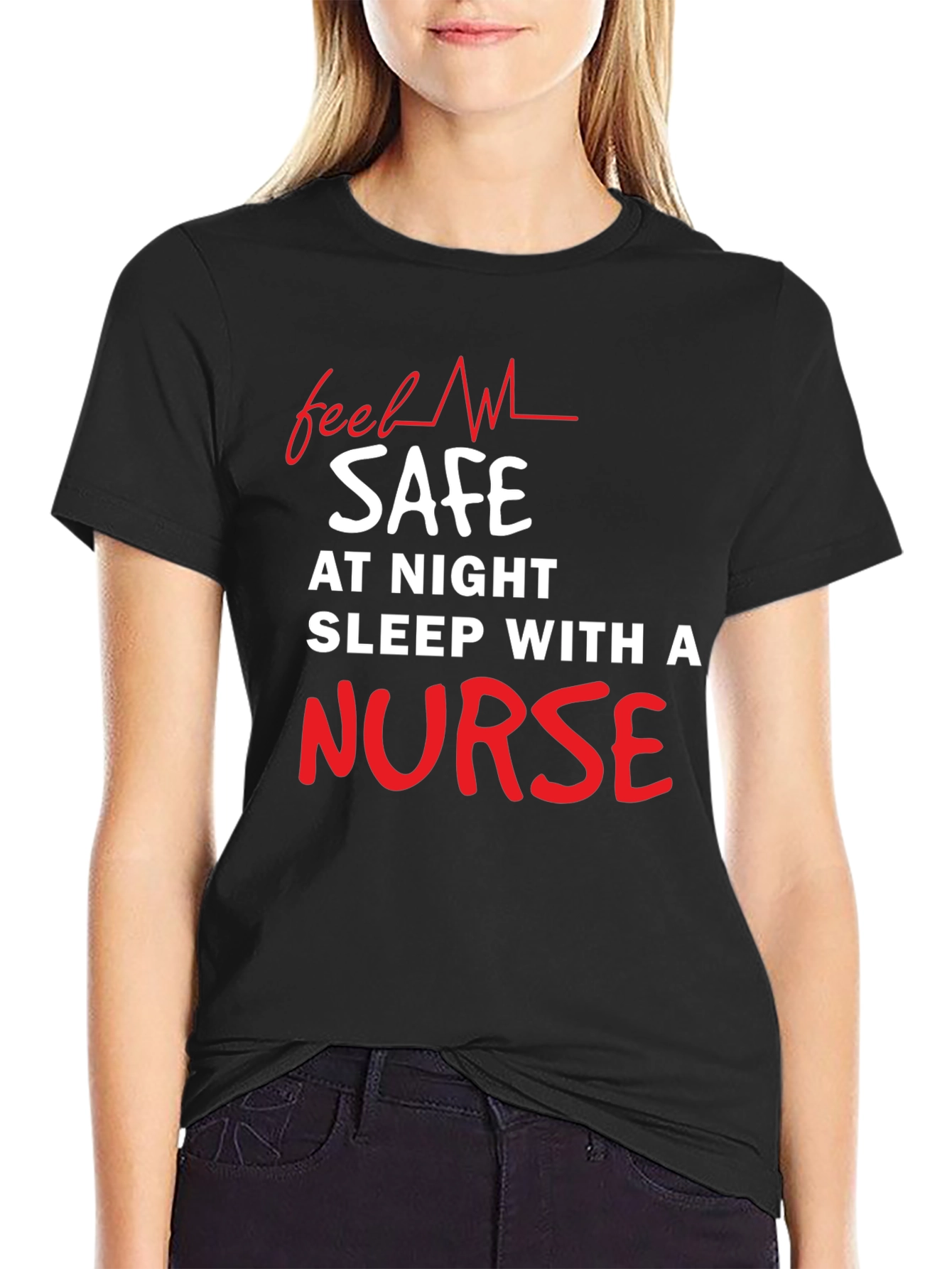 Funny Nurse T-Shirt - Feel Safe At Night