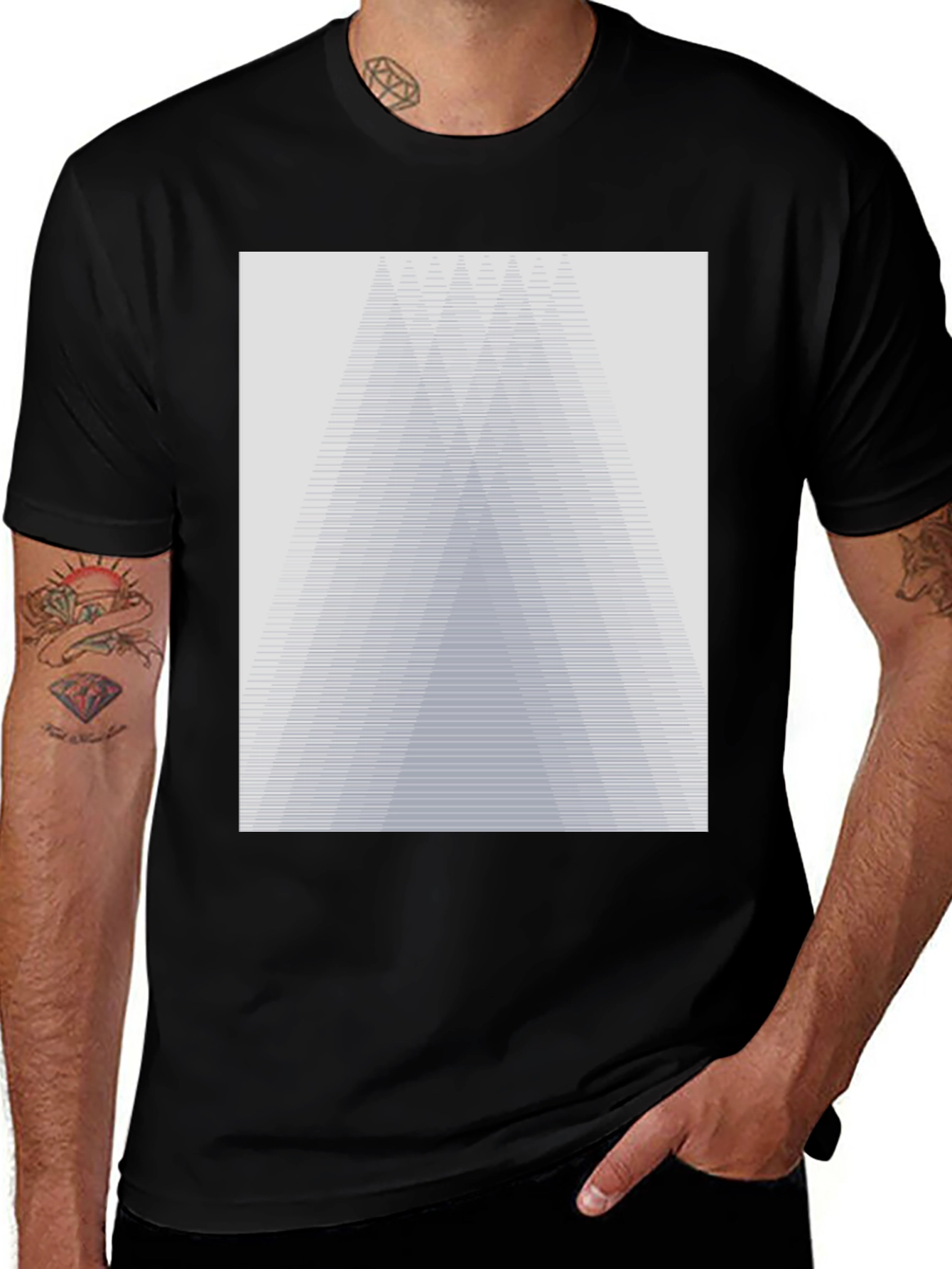 Abstract Geometric Graphic Tee - Modern Design