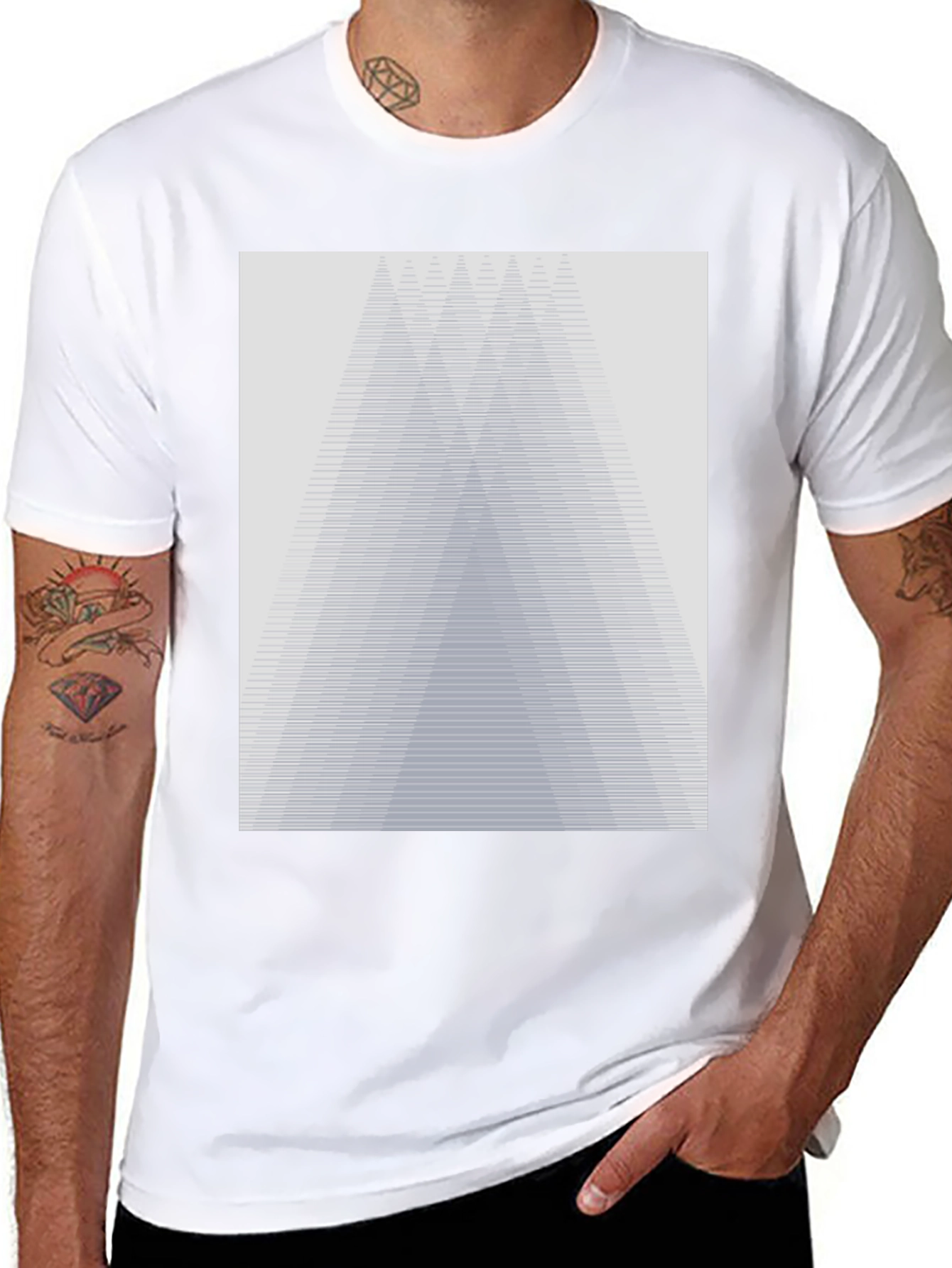 Abstract Geometric Graphic Tee - Modern Design