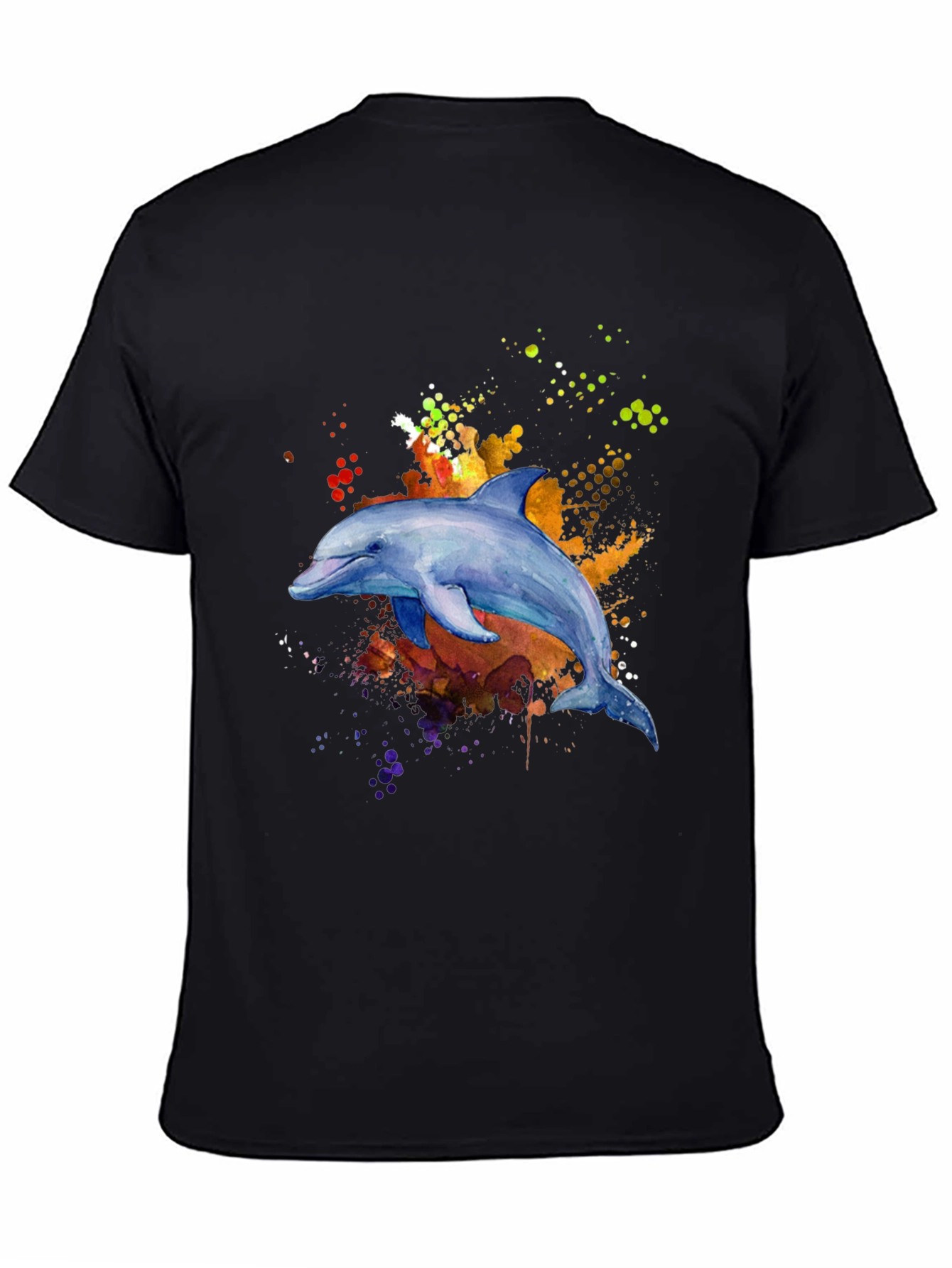 Dolphin Watercolor Graphic Tee - Stylish Mens T-Shirt