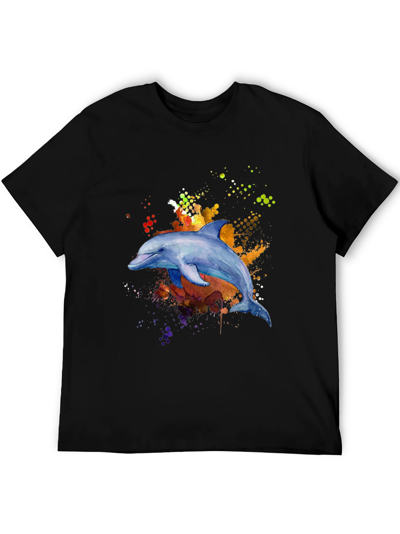 Dolphin Watercolor Graphic Tee - Stylish Mens T-Shirt