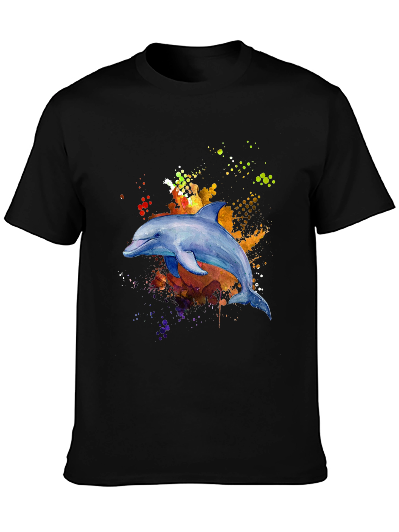 Dolphin Watercolor Graphic Tee - Stylish Mens T-Shirt