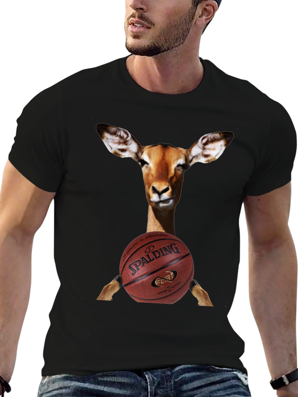 Deer Basketball T-Shirt - Spalding Graphic Tee