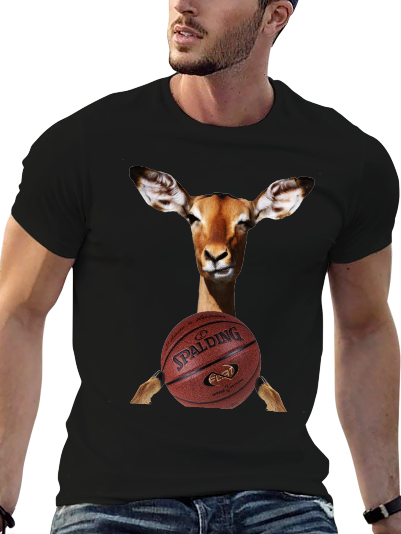 Deer Basketball T-Shirt - Spalding Graphic Tee