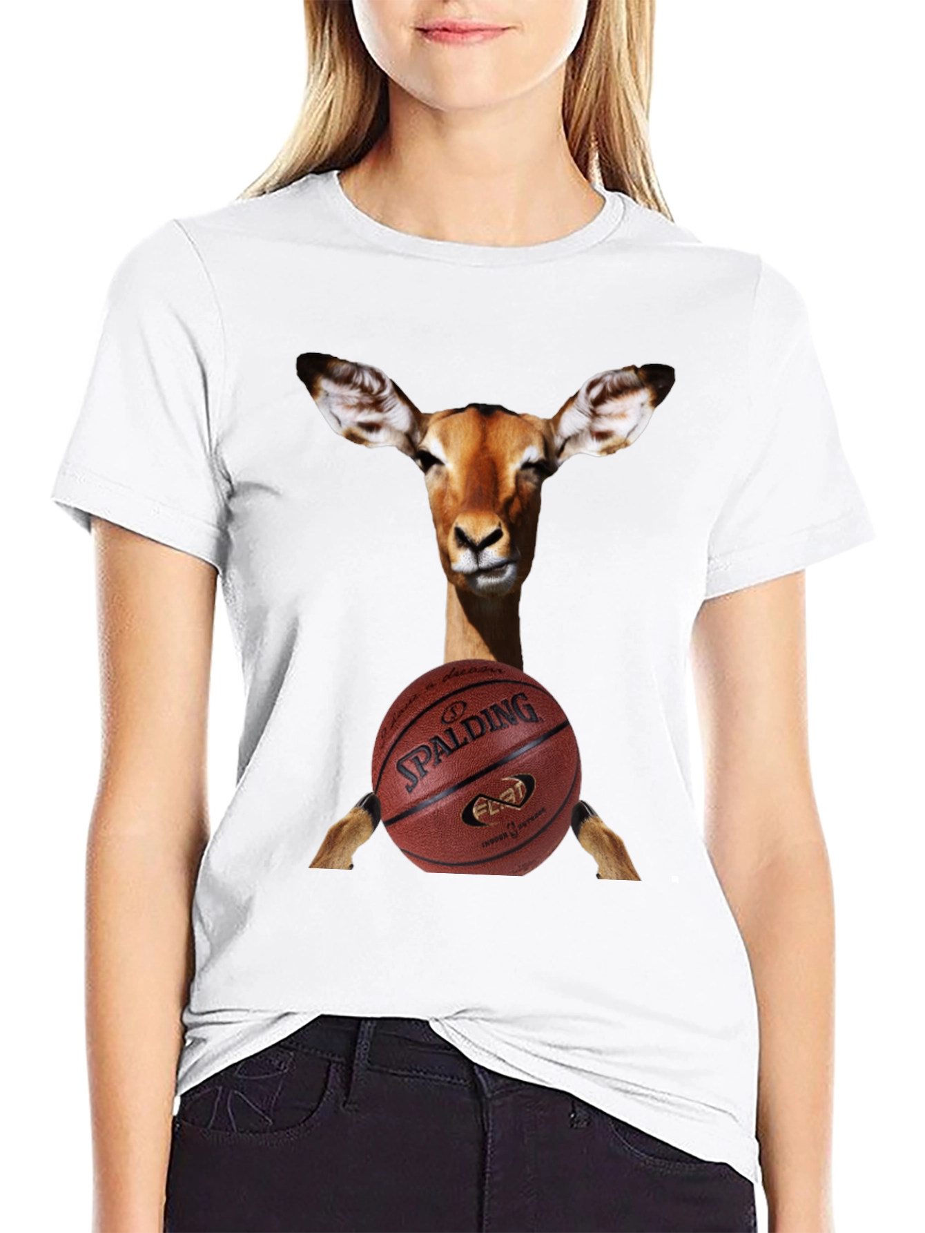 Deer Basketball T-Shirt - Spalding Graphic Tee