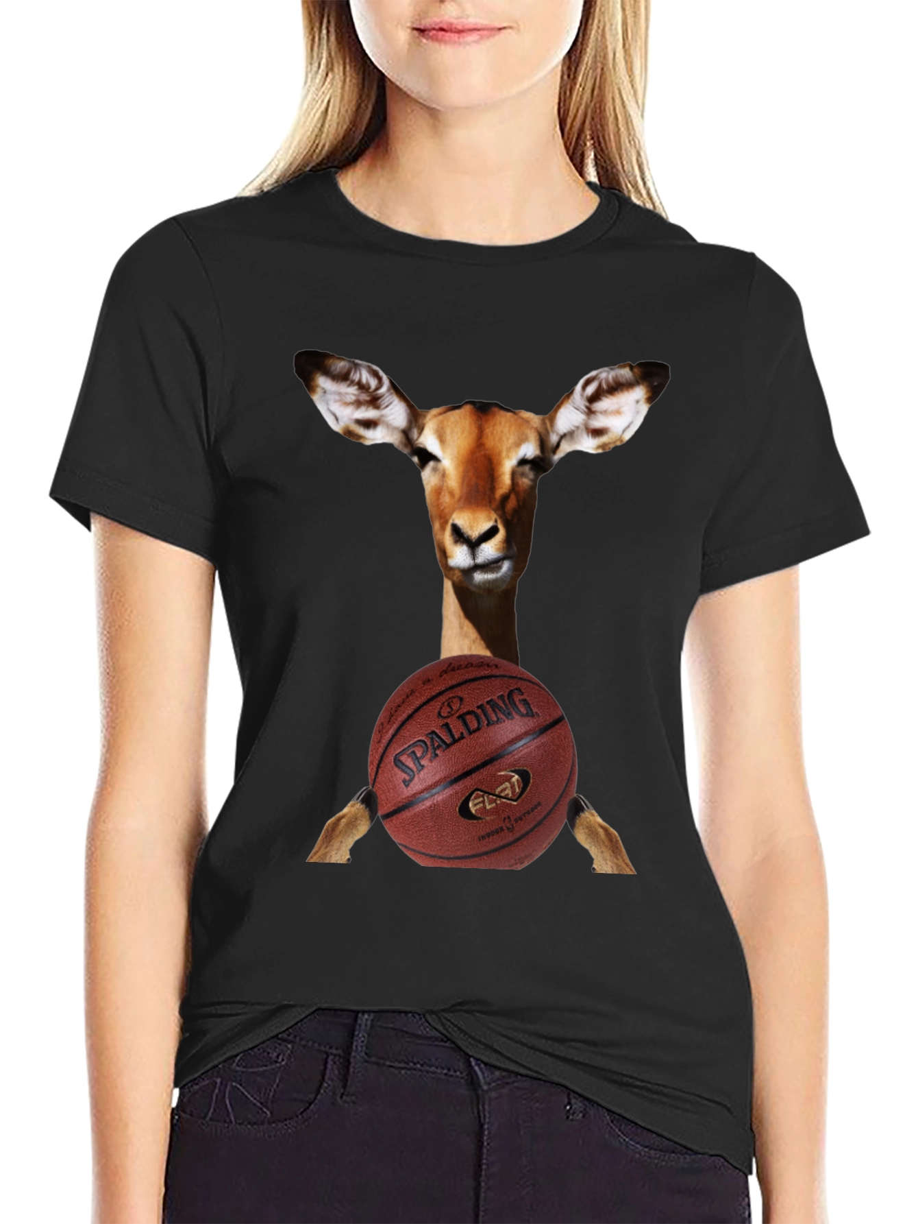 Deer Basketball T-Shirt - Spalding Graphic Tee