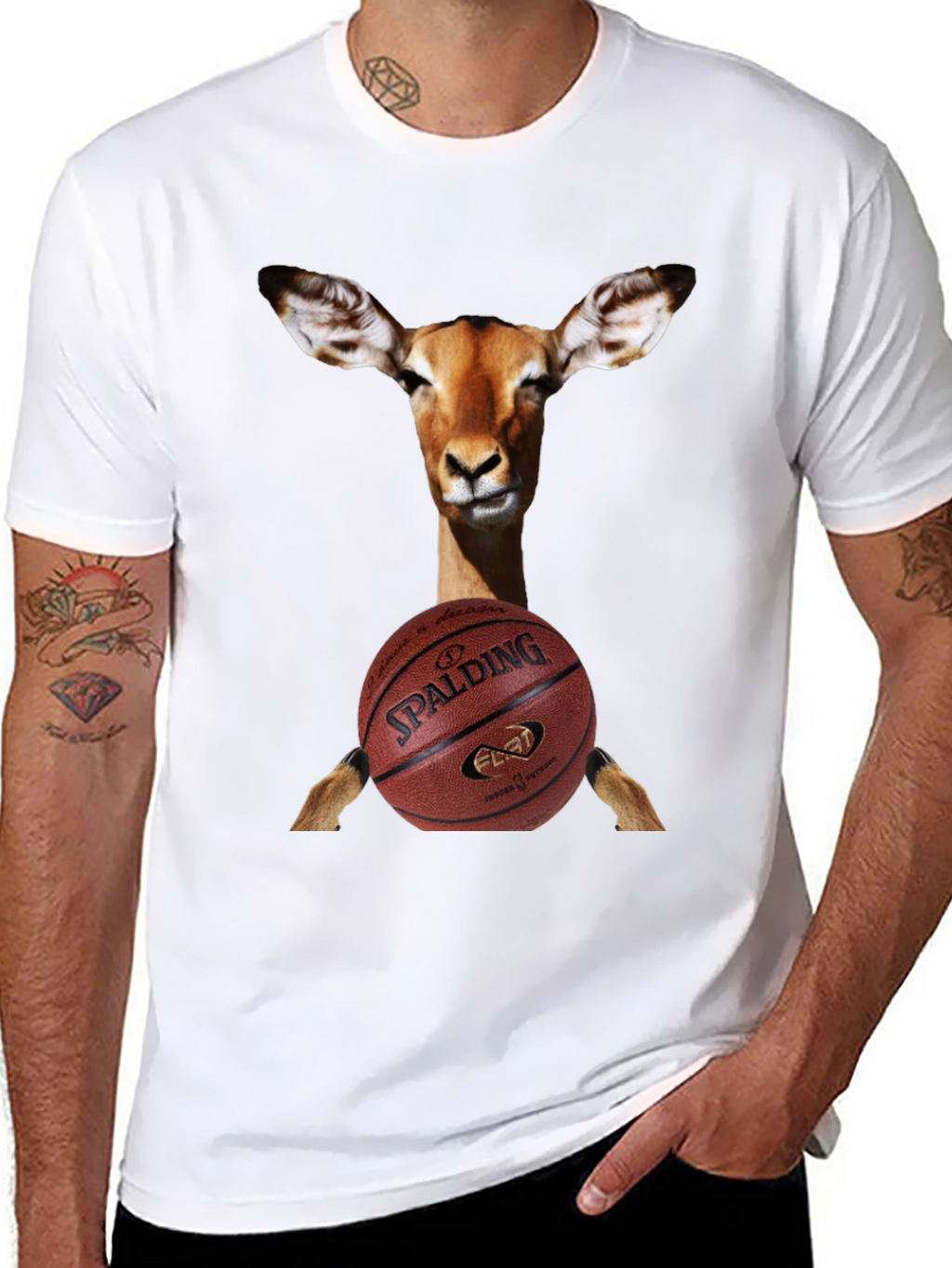 Deer Basketball T-Shirt - Spalding Graphic Tee