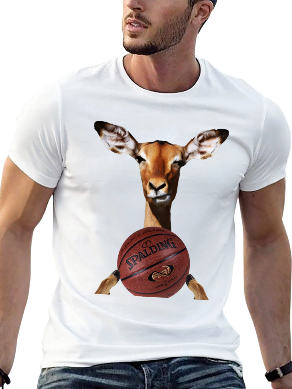 Deer Basketball T-Shirt - Spalding Graphic Tee