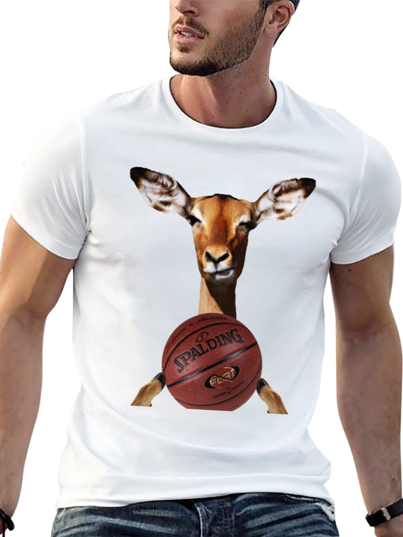 Deer Basketball T-Shirt - Spalding Graphic Tee