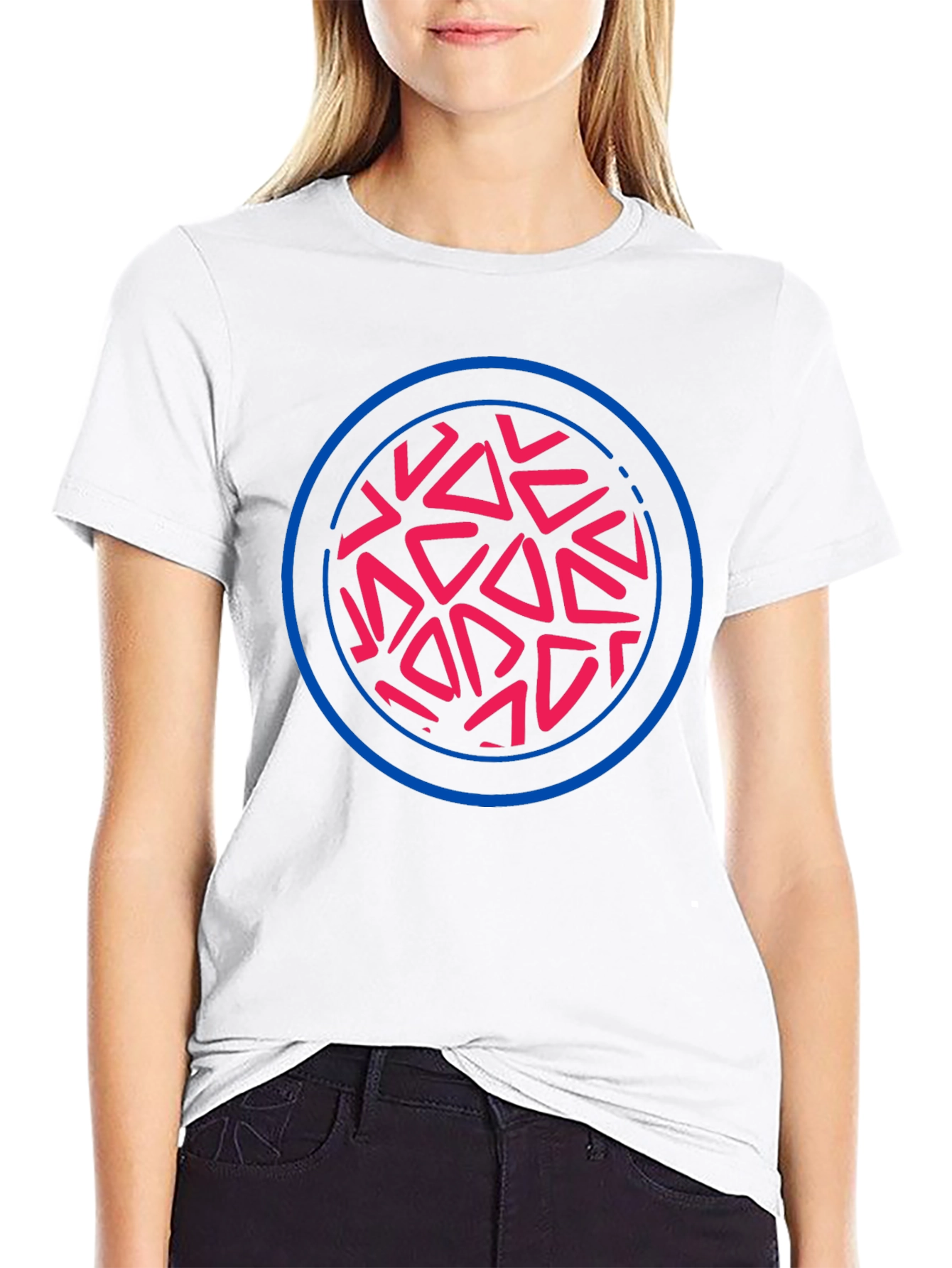 Abstract Circle Graphic Tee - Black