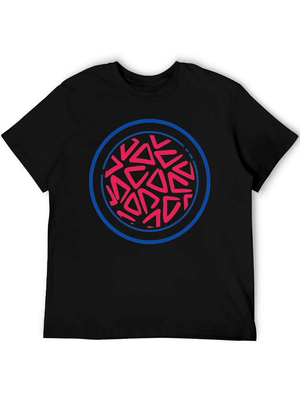 Abstract Circle Graphic Tee - Black